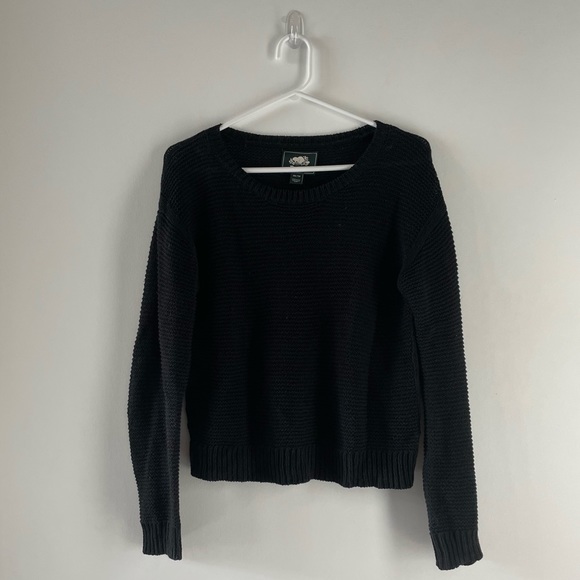 Roots knit sweater in linen and cotton, black, size XS, EUC - Picture 1 of 5